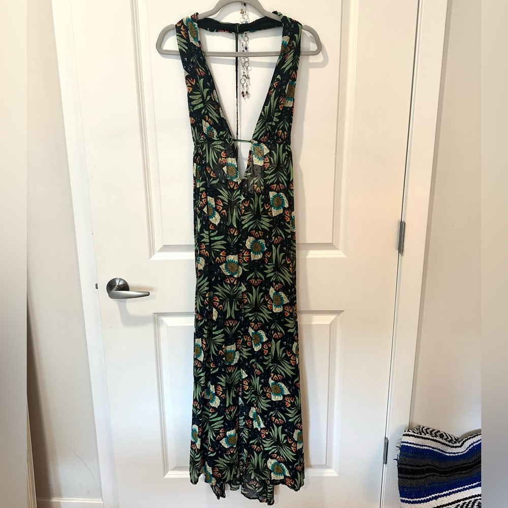 Floral Green Maxi Dress